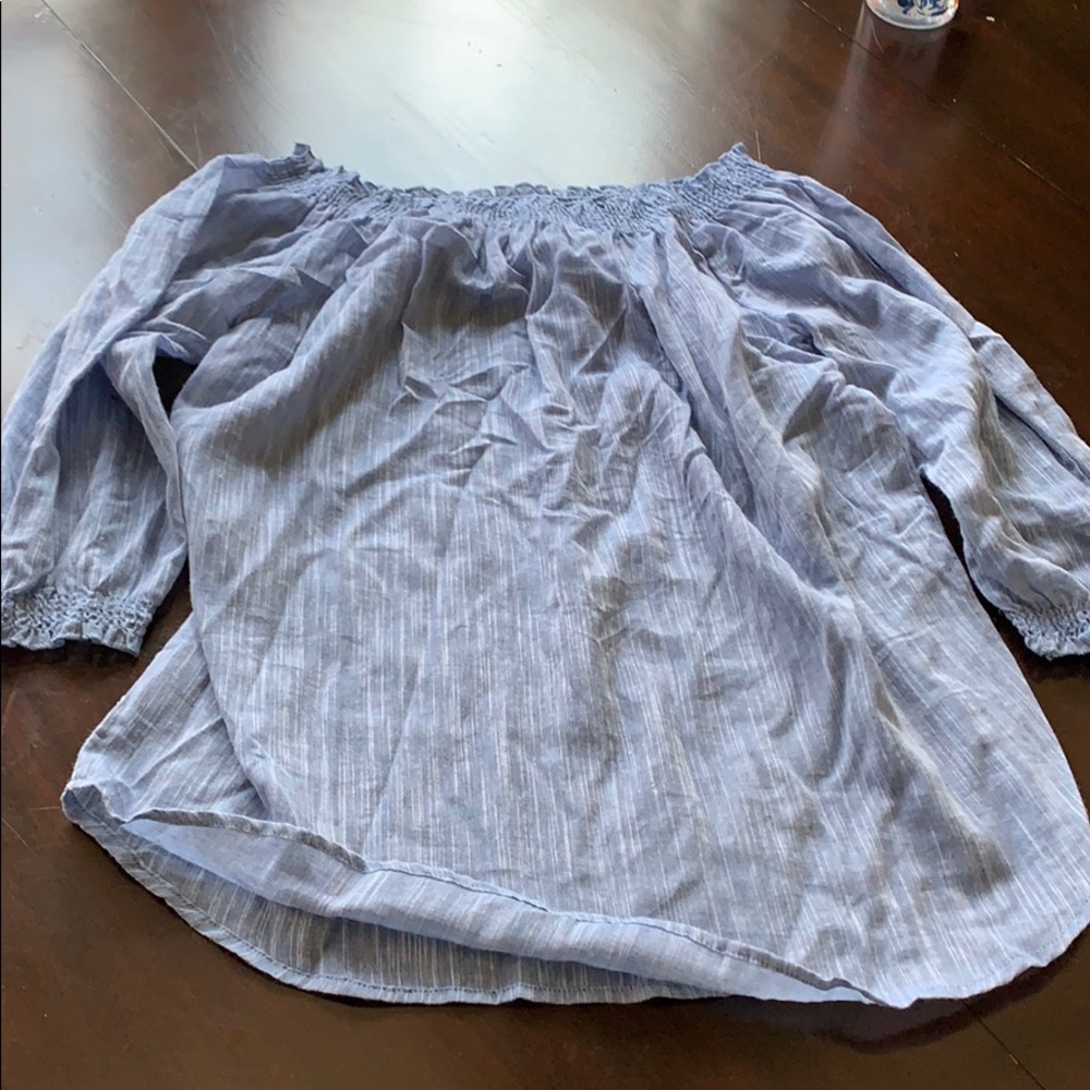 Off the Shoulder Linen Blouse